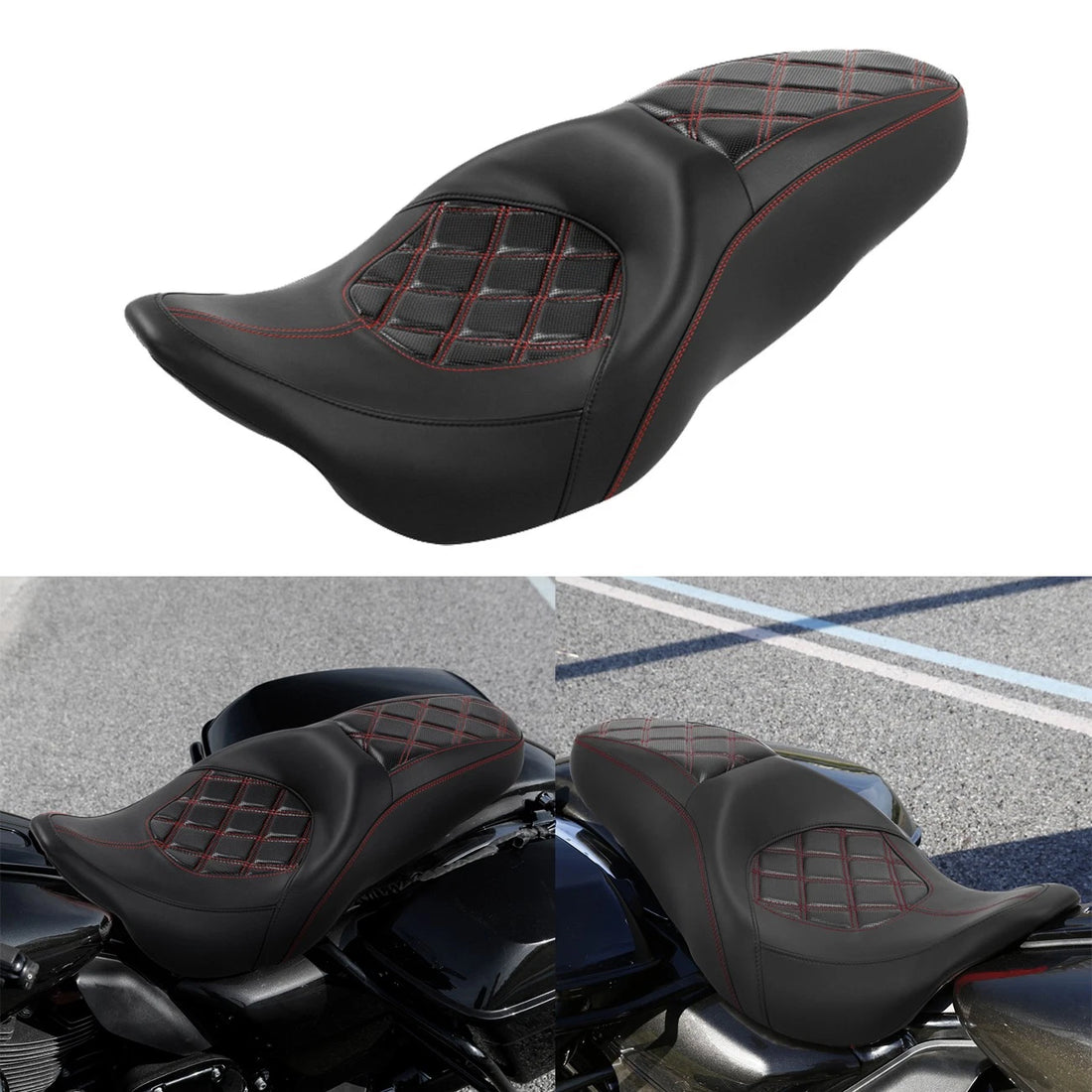 Passenger Rider Driver Seat Fit For Harley Touring Street Road Glide 09-23