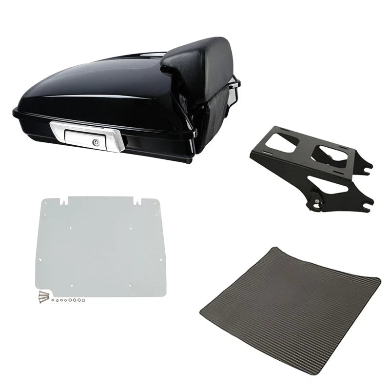 Black Razor Trunk Backrest Mount Top Rack Fit For Harley Touring Road King 14-26