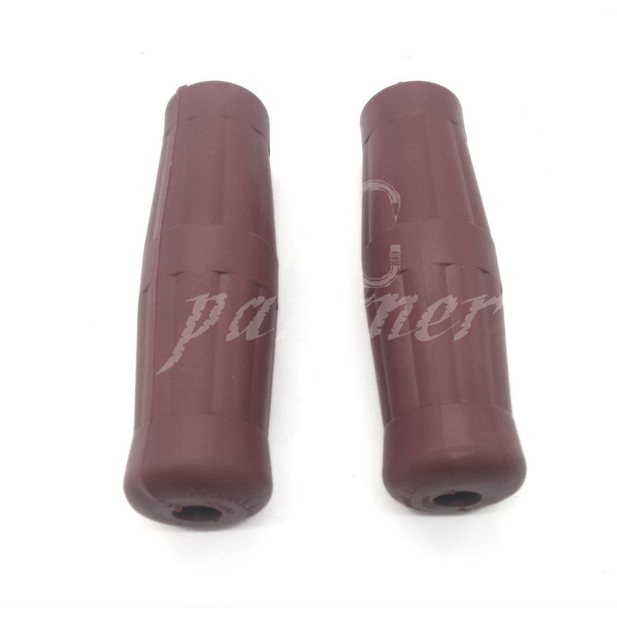 7/8" Brown Vintage Motorcycle Classic Coke Bottle Handlebar Rubber Hand Grip