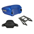 King Trunk Backrest Pad Mounting Rack Fit For Harley Touring 14-26 Electric Blue