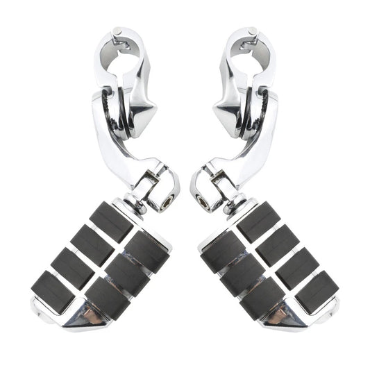 Chrome 1-1/4" Highway 32mm Footpegs Fit For Harley Touring Softail Fatboy Deluxe