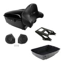 King Trunk Mount Rack Speakers Backrest Fit For Harley Touring models 2014-2026