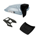 Silver Razor Trunk Backrest Pad Mount Fit For Harley Touring Street Glide 14-26