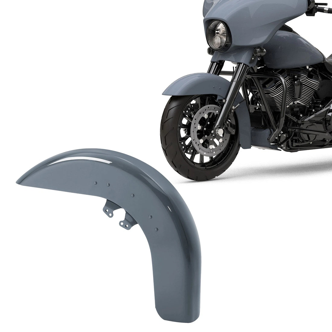 Front Fender Fit For Harley Touring Road Glide 14-23 Gunship Gray
