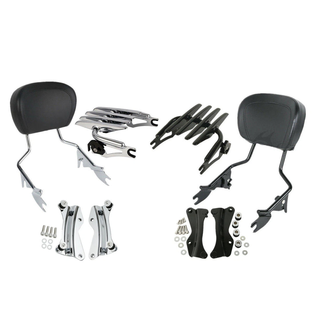 Detachable Backrest Sissy Bar Luggage Rack Fit For Harley Touring Flhr 2014-2025
