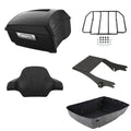 Matte Black King Trunk Backrest 2-Up Mount Rack Fit For Harley Touring 1997-2008