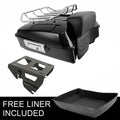 Chopped Trunk Backrest Solo Mount Rack Fit For Harley Touring Road King 2014-26