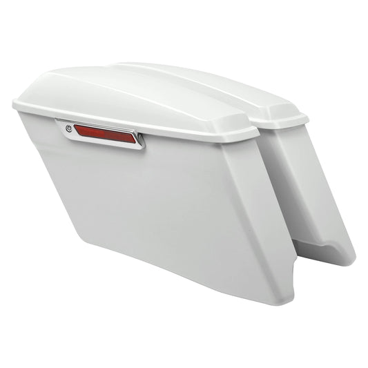 4" Stretched Saddlebags Fit For Harley Street Glide 14-24 Bonneville salt pearl