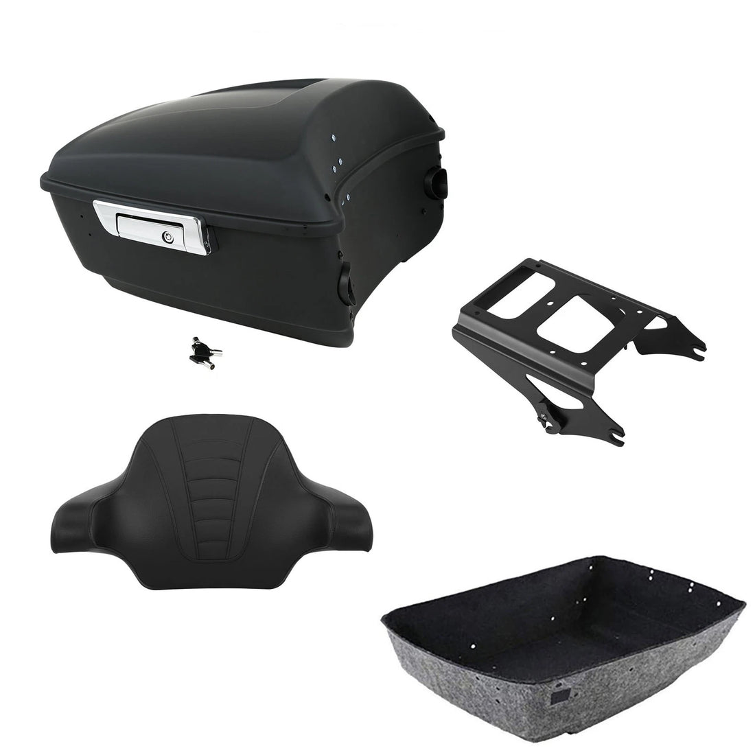 Matte Black King Trunk Backrest Mount Rack Fits For Harley Electra Glide 2009-13