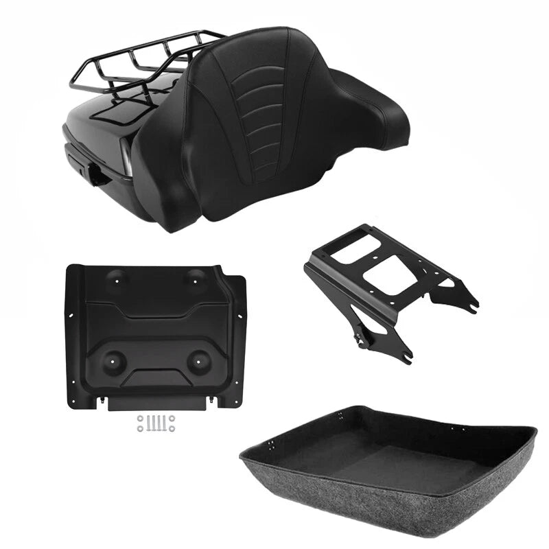 Chopped Trunk Backrest Rack Mount Plate Fit For Harley Road King 2009-2013