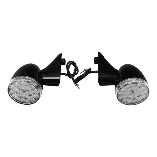 Black Front Turn Signal Light Fit For Harley Road Glide Fltrx Fltrxs Fltru 15-24