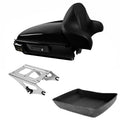 Chopped Trunk Backrest LED Tail Light Mount Rack Fit For Harley Road Glide 14-26