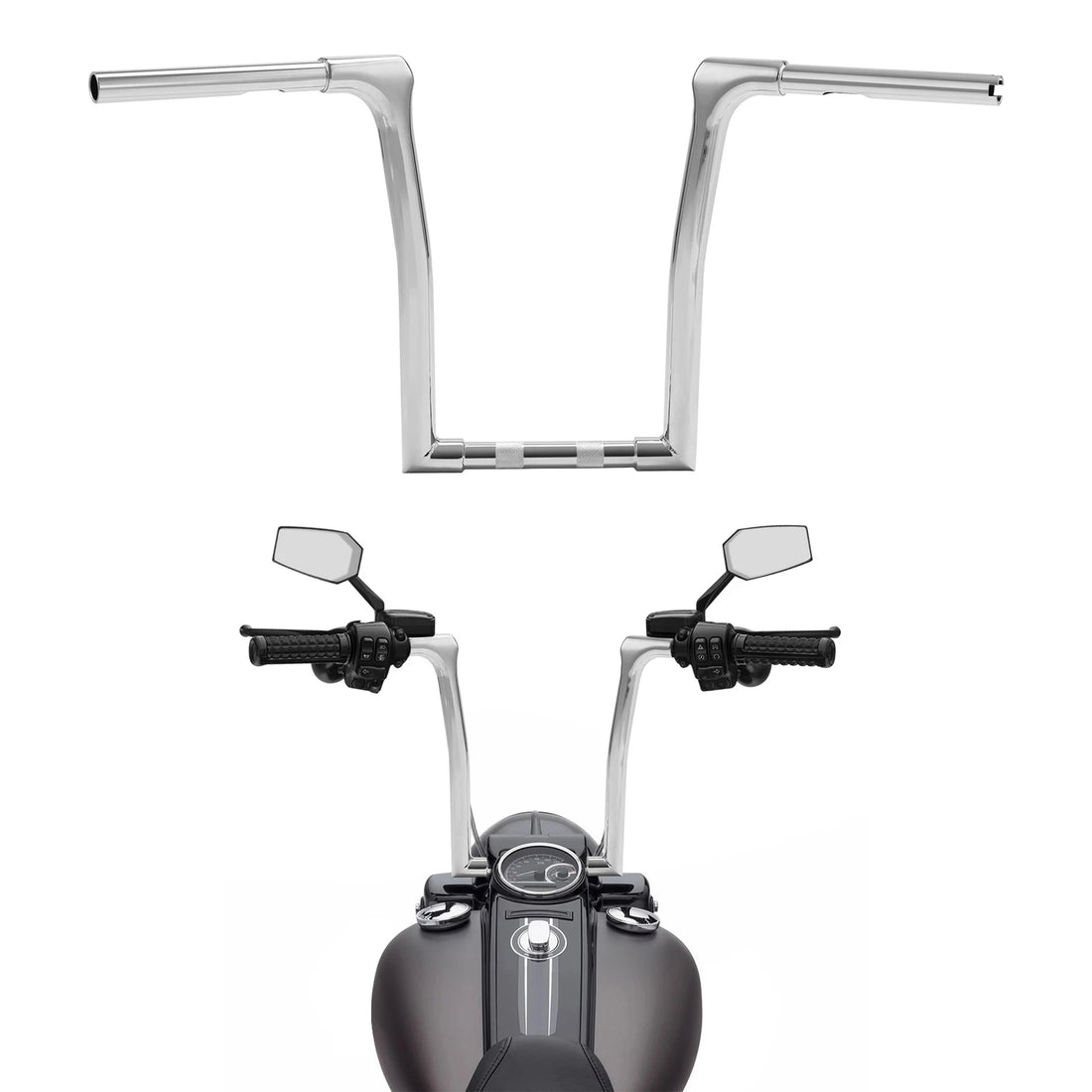 Chrome 14" Rise 1.25" Ape Hanger Handlebar Fit For Harley Softail Fat Boy 18-25