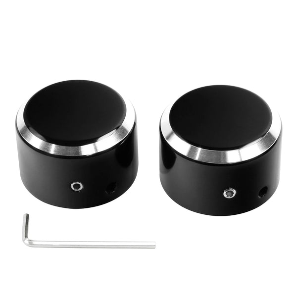 Black Front Axle Nut Covers Bolt Kit Fit For Harley Touring Road Glide Sportster
