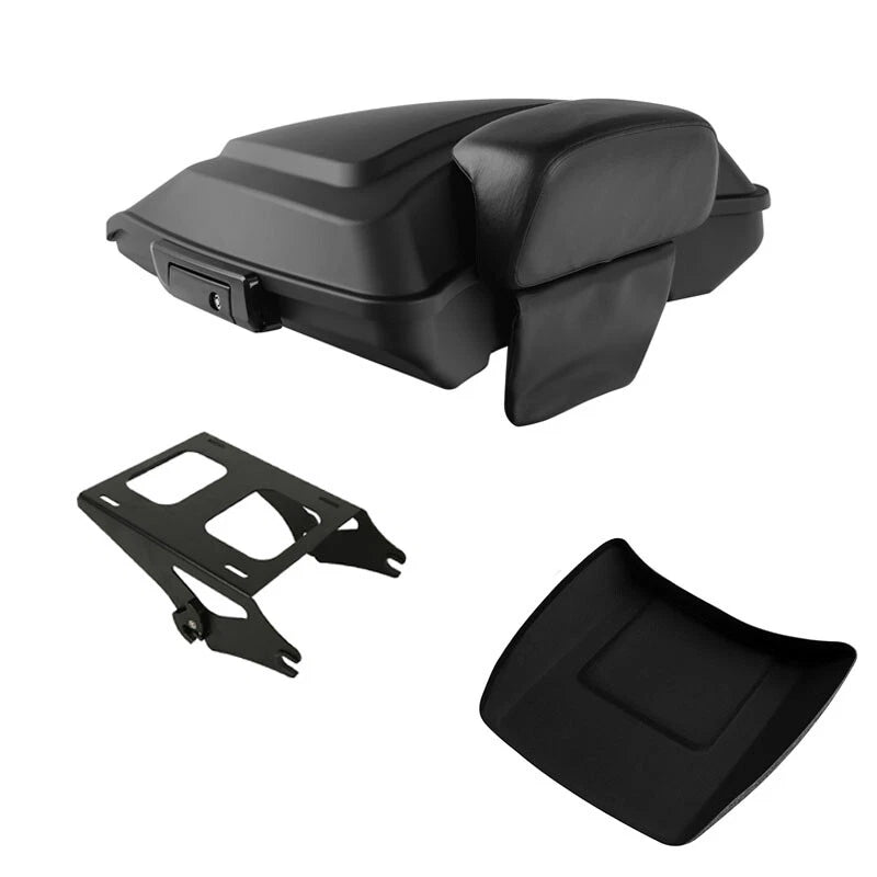 Matte Black Razor Trunk Backrest Mount Rack Fit For Harley Road King Glide 14-26