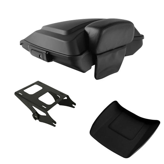 Matte Black Razor Trunk Backrest Mount Rack Fit For Harley Road King Glide 14-26