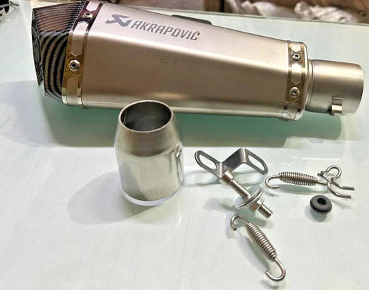 Universal Akrapovic Exhaust for All Bikes Silencer Power Sound Carbon Cut