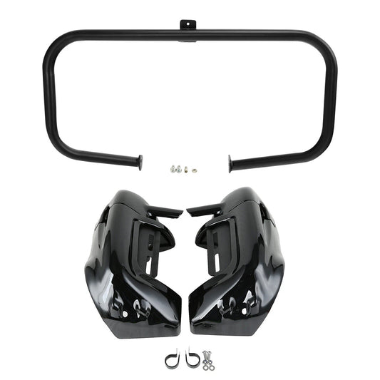 Lower Vented Fairing & Engine Crash Bar Fit For Harley Road King Glide 1997-2008