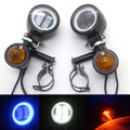 Black Round LED Driving Spot Fog light Bar Angel Eye Halo Ring Turn Signal Light
