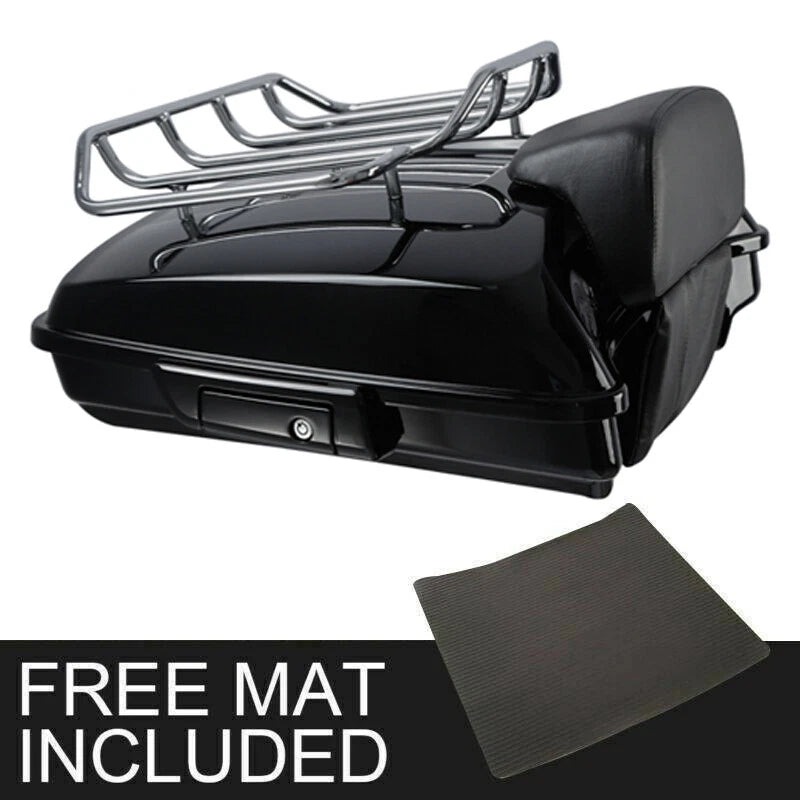 Razor Trunk Backrest w/ Black Latch Rack Fit For Harley Touring Road Glide 14-26