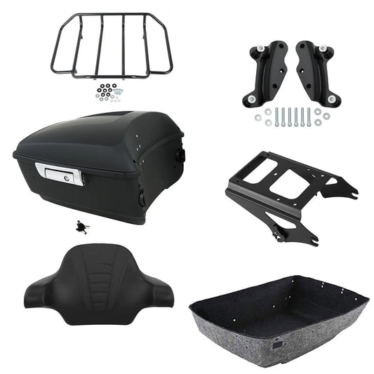 Matte King Trunk Backrest Rack Mount Docking Fit For Harley Street Glide 09-2013