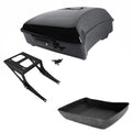 Black Chopped Trunk Two Up Mount Rack Fit For Harley Fatboy Flstf 2008-2017