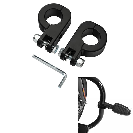 1.25" Highway Engine Guard Foot Peg Clamps Kit For Harley Road King Glide