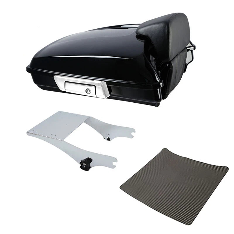Razor Trunk Backrest Chrome Mount Rack Fit For Harley Touring 1997-2008