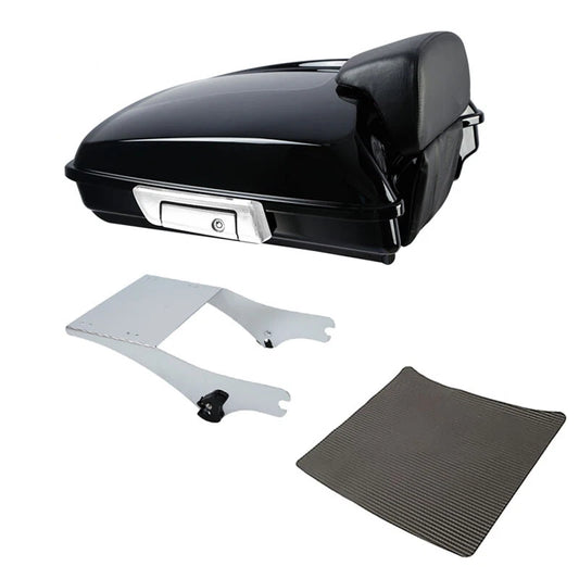 Razor Trunk Backrest Chrome Mount Rack Fit For Harley Touring 1997-2008