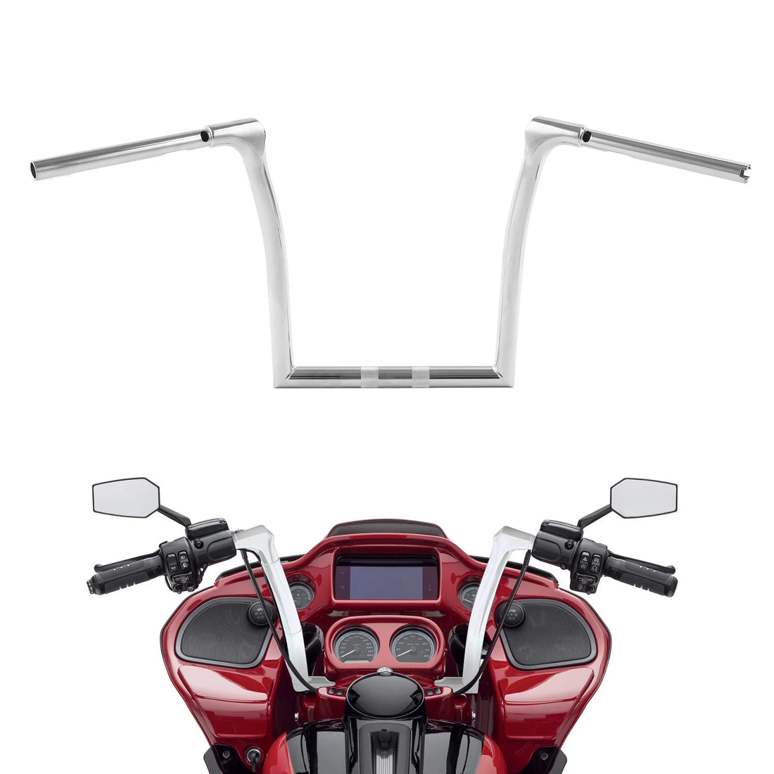14" Rise 1-1/4" Fat Ape Hanger Handlebar Fit For Harley Road Glide 2015-2023