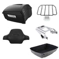 Matte Black King Trunk Backrest Pad Rack Mount Fit For Harley Road Glide '09-13