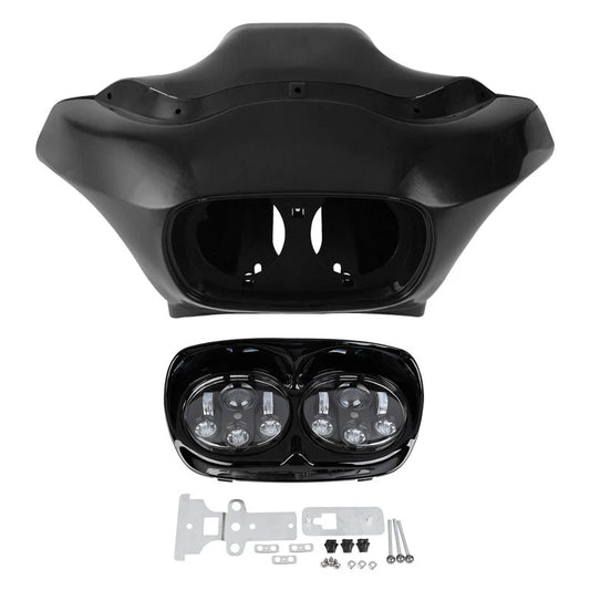 Unpainted Inner Outer Fairings & LED Headlight Fit For Harley Road Glide 98-2013