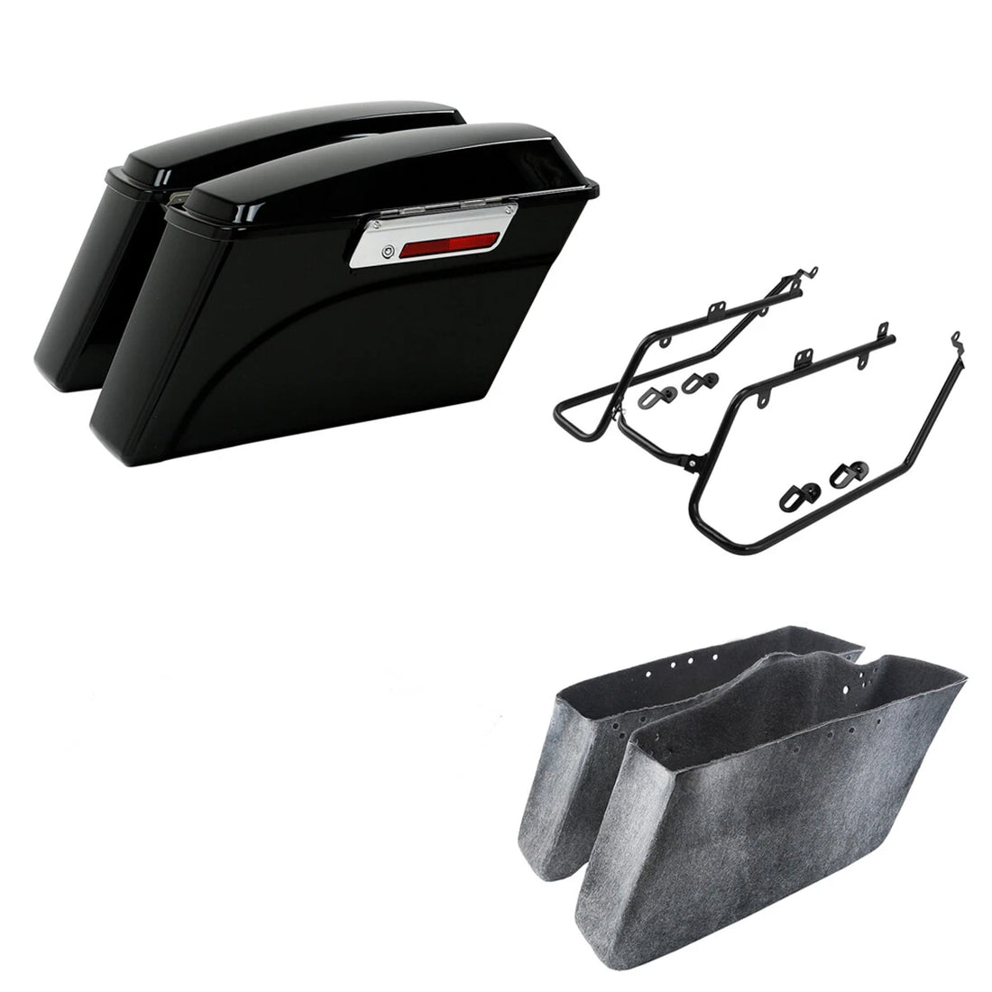 Hard Saddlebags & Conversion Bracket Kit Fit For Harley Dyna Fat Bob 2008-2017