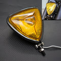 New Motorcycle Black Triangle Headlight Lamp Flat Back For Harley Chopper Bobber