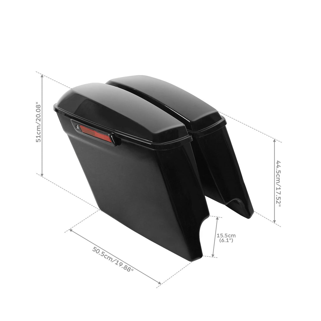 5" Stretched Extended Saddle bags Trunk Fit For Harley Touring Road King 14-24