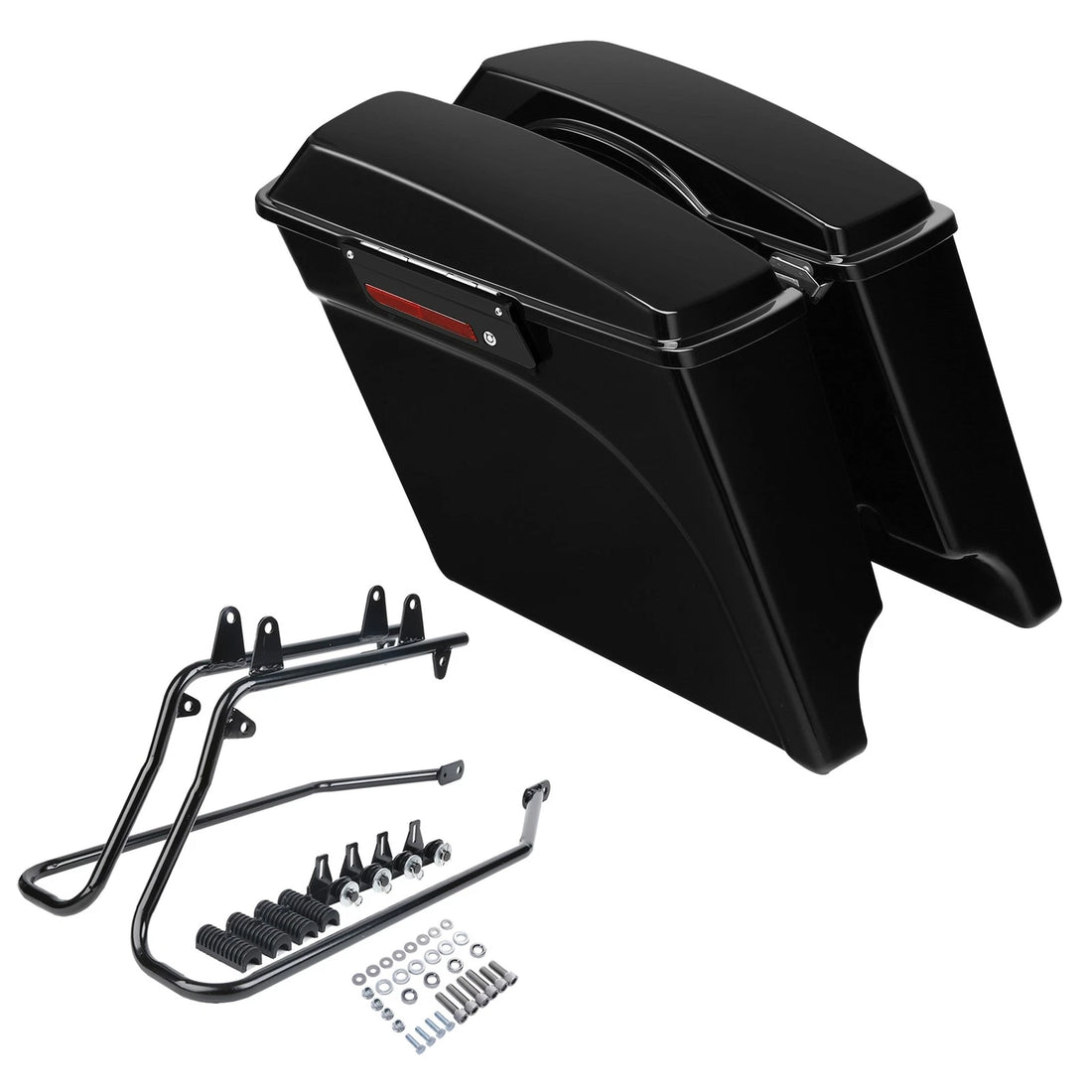 5" Stretched Hard Saddle Bags, Conversion Brackets Fit For Harley Softail Deluxe
