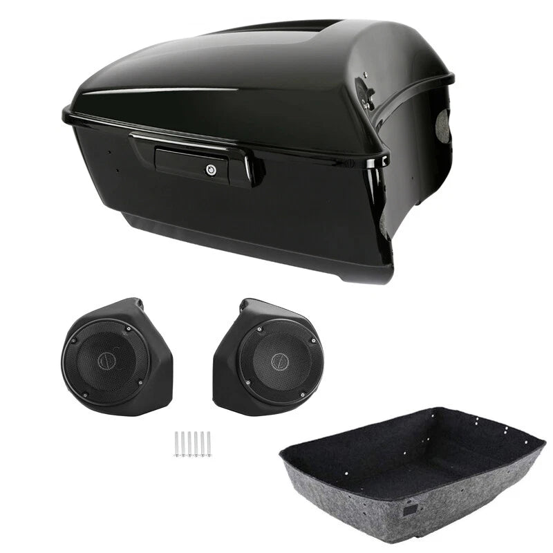 Black King Trunk 6.5" Speakers Pod Fit For Harley Touring Cvo Road Glide 14-2026