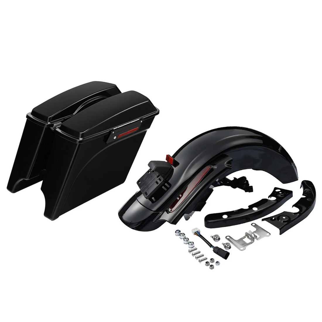 5" Stretched Hard Saddlebags & Rear Fender Fit For Harley Road King Glide 09-13