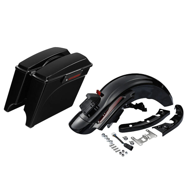 5" Stretched Hard Saddlebags & Rear Fender Fit For Harley Road King Glide 09-13