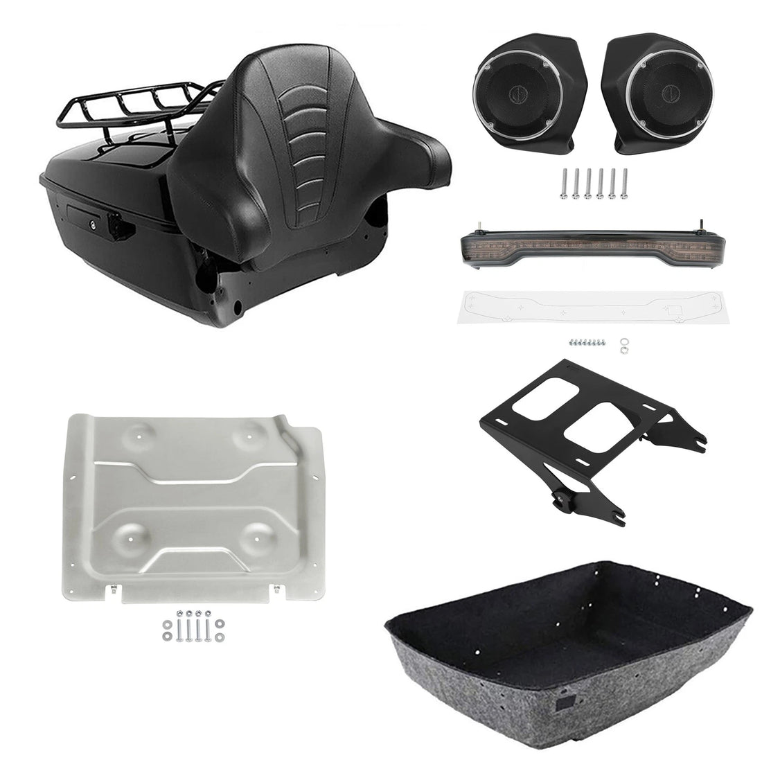 King Trunk Pad Mount Rack Light Speakers Plate Fit For Harley Road Glide 14-2026