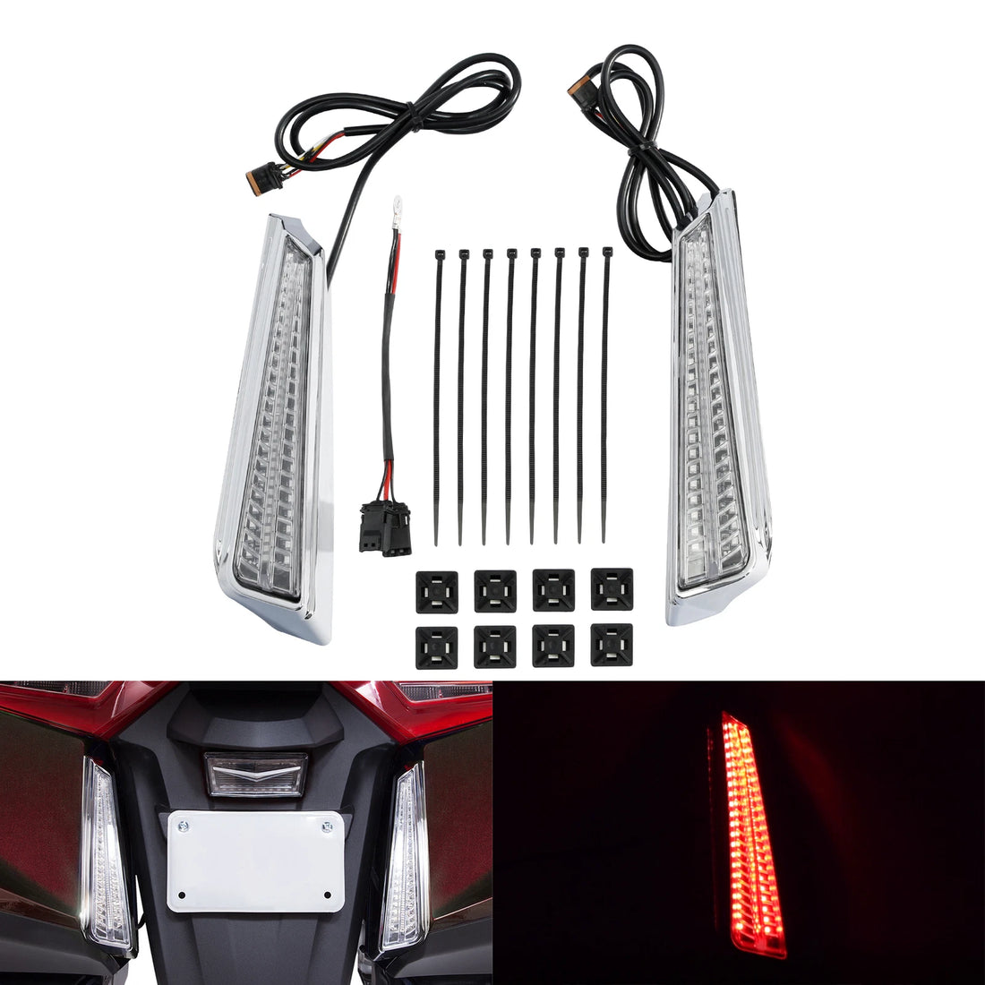 Rear LED Filler Panel Light Turn Signals Fit For Honda Goldwing GL1800 2018-2025