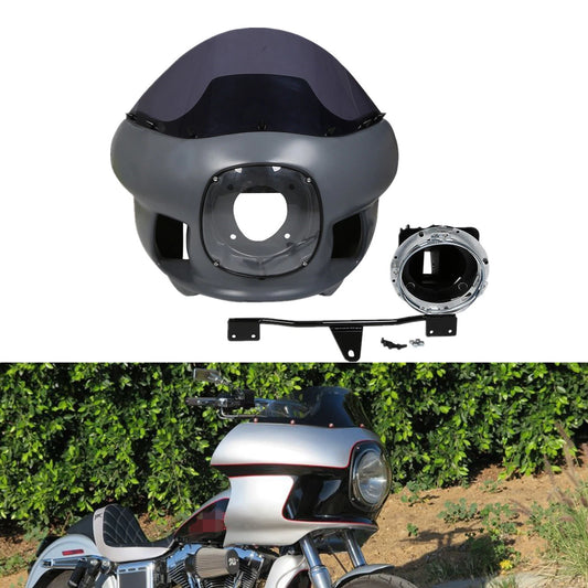 7" Headlight Upper Fairing Cowl Mount Fit For Harley Dyna Street Bob Wide Glide