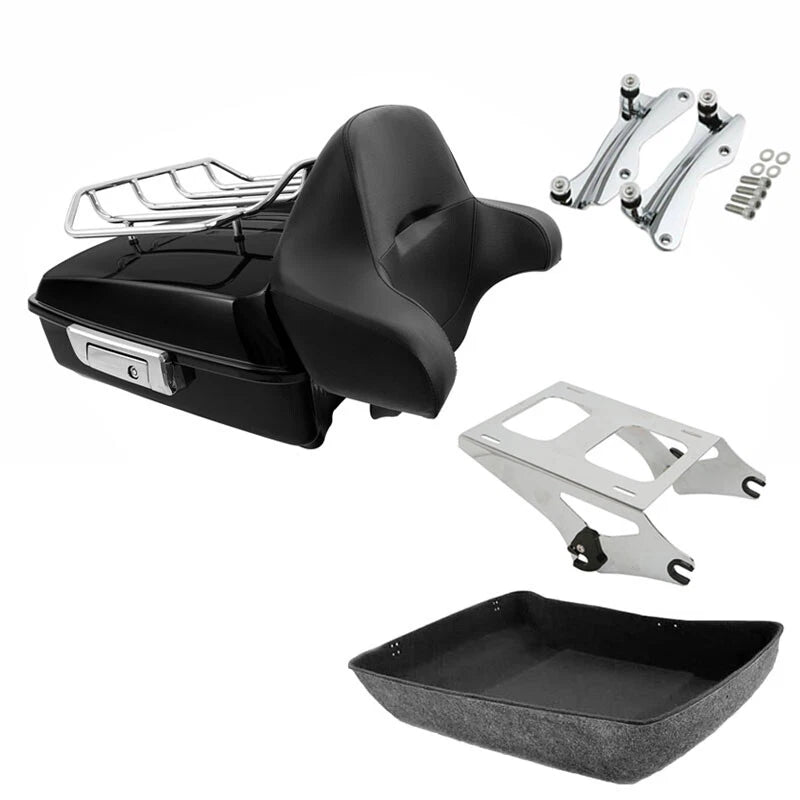 Chopped Trunk Backrest Rack Docking Kit Fit For Harley Touring Road Glide 14-26