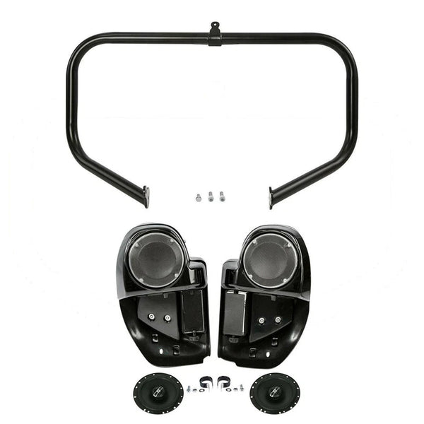 Lower Vented Fairings 6.5" Speaker Engine Bar Fit For Harley Electra Glide 14-24