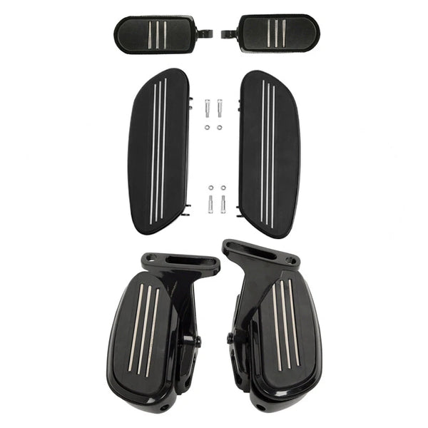 Driver & Passenger Floorboard Footpegs Fit For Harley Touring Street Glide 93-25