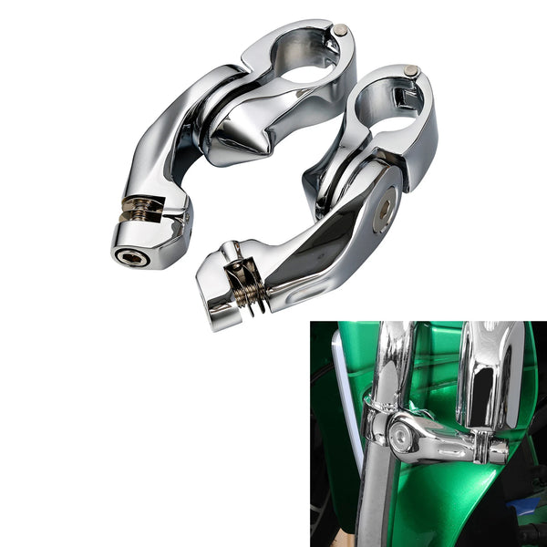 32mm Chrome Short Angled Adjustable Highway Peg Mount Kit Fit For Harley Yamaha