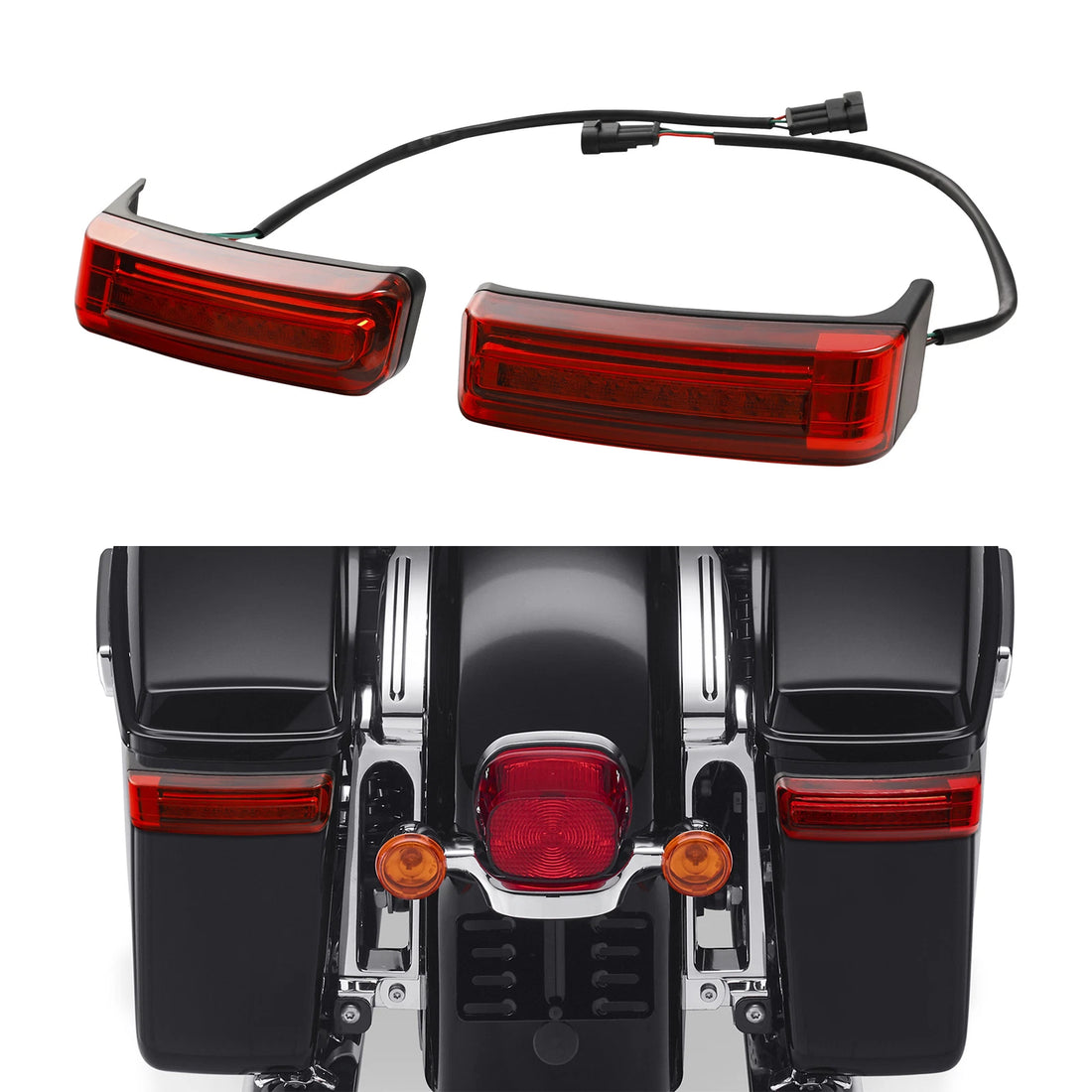 LED Saddlebag Brake Turn Light Red Fit For Harley Touring Street Glide 2014-2023