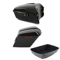 Black King Trunk Stretched Saddlebags Fit For Harley Touring 14-23