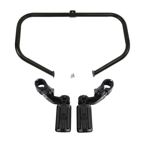 Engine Guard Highway Crash Bar & Footpegs Fit For Harley Touring Road King 97-08