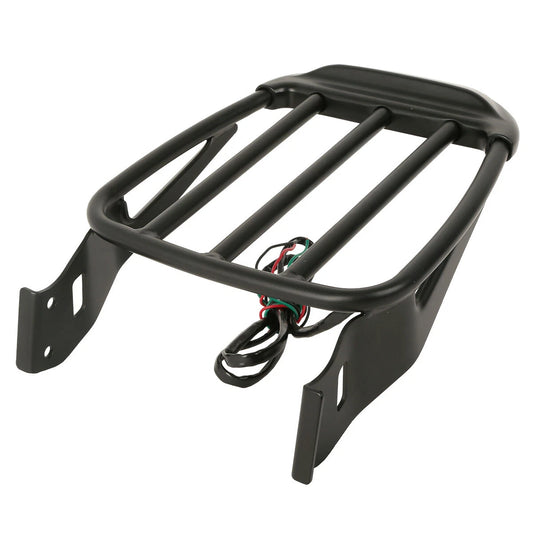 Two-Up Detachable Luggage Rack W/ LED Light Fit For Harley Sportster XL 04-2022